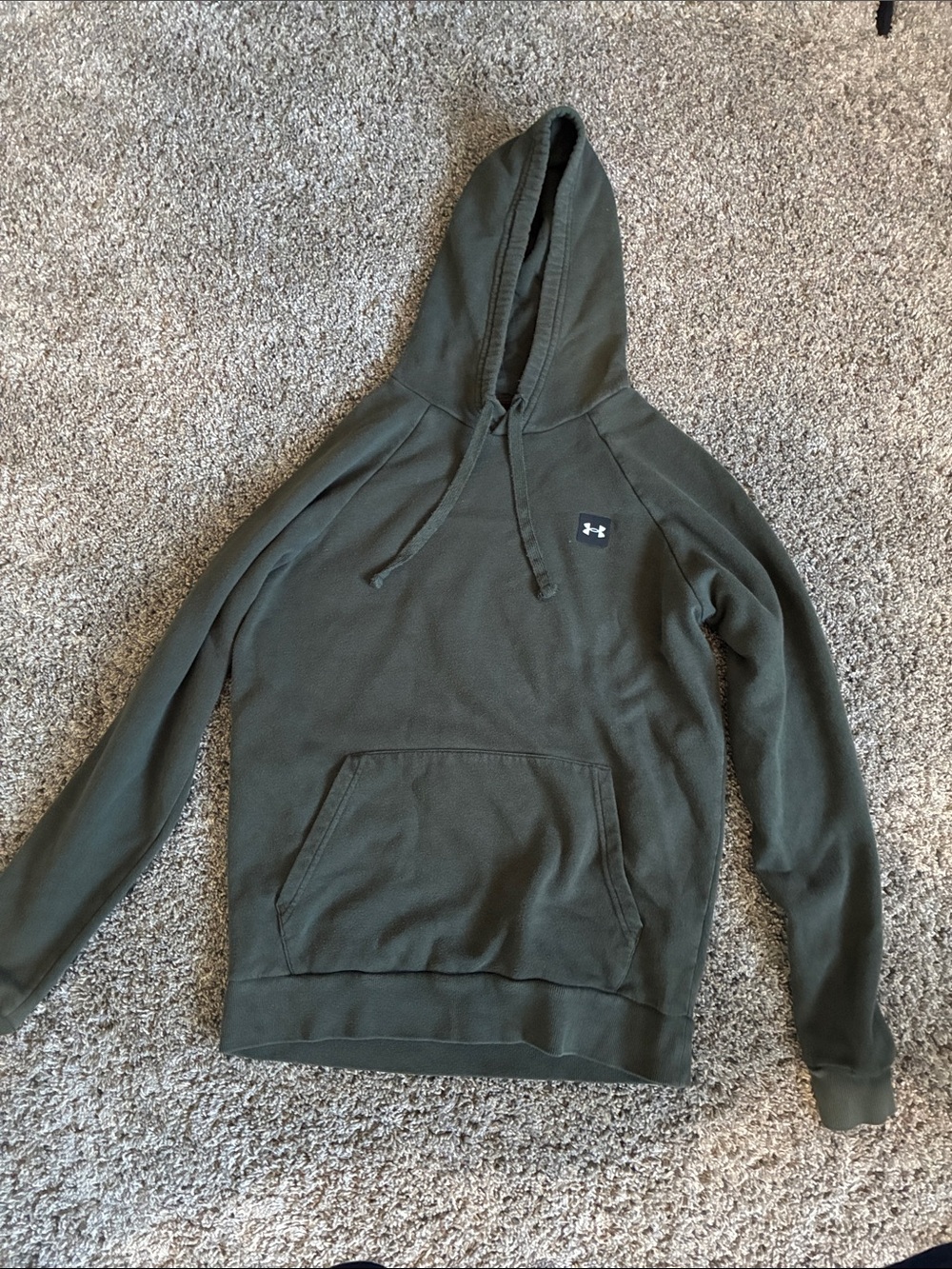 Under Armour Men's Olive Hoodie with Small Logo